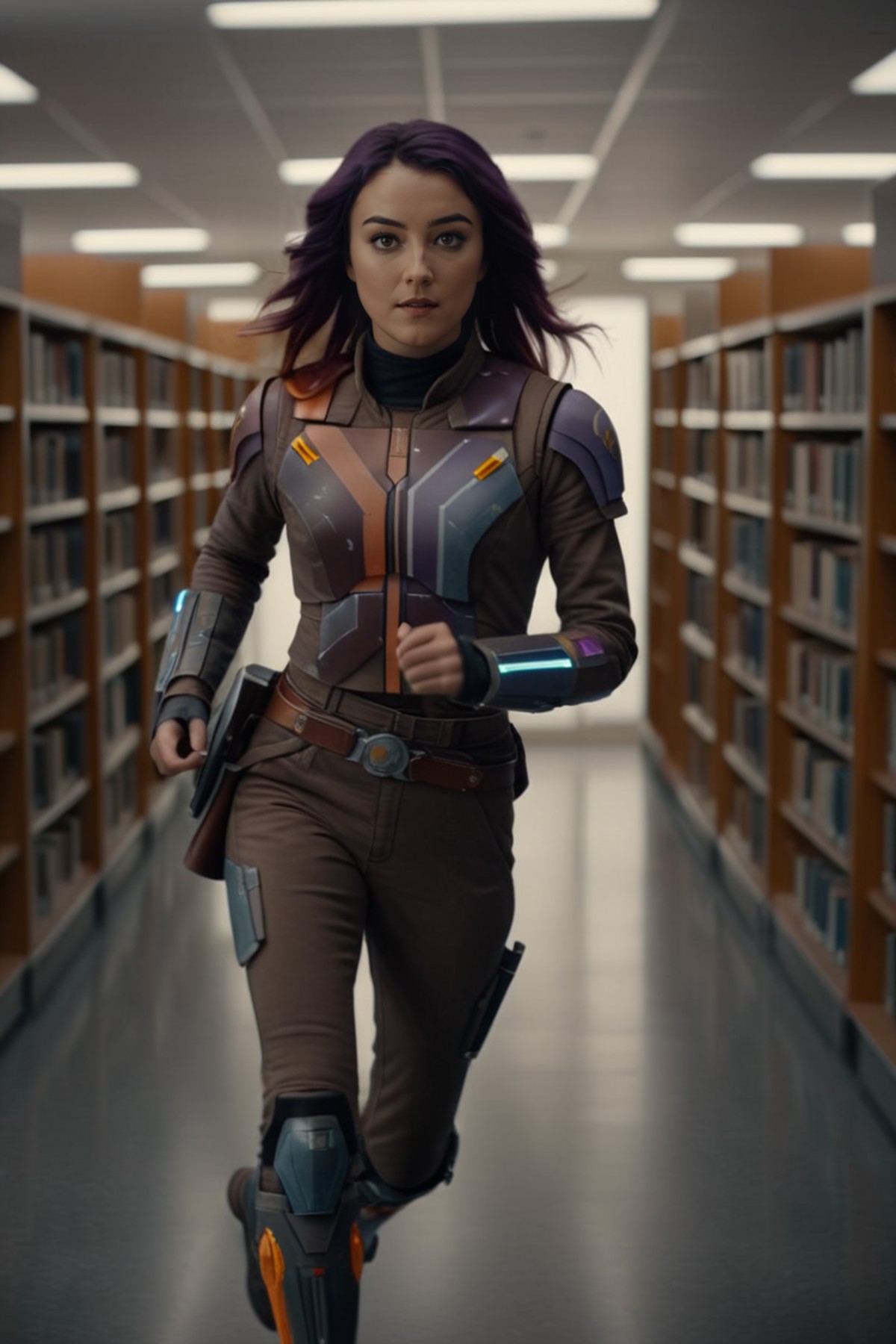 00010-165735638-cinematic film still sabine wren, long hair, trotting at library, full body shot _lora_Sabine_Wren_0.8_ . shallow depth of field.png